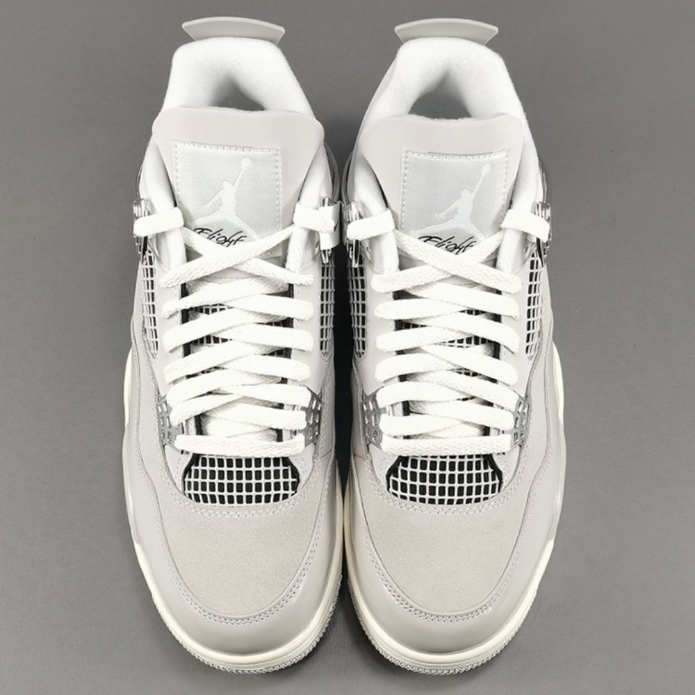 Air Jordan 4 Retro White Gray Basketball Shoes - Picture 9 of 10